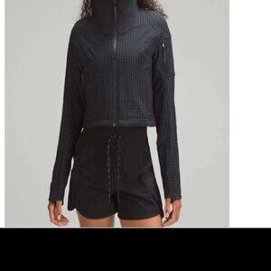 LULULEMON Water-Repellent Grid Fleece Hiking Sz 10 Jacket in Black